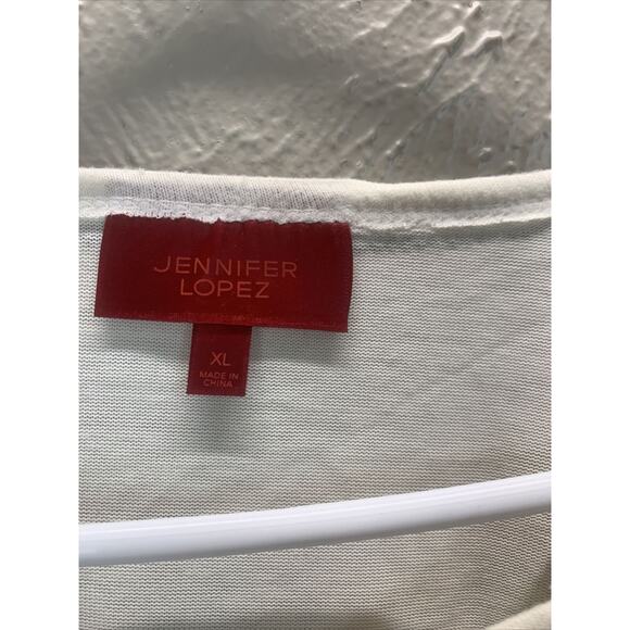 JLO Embellished Pullover Knit Top Womens Size XL Jennifer Lopez Stretch Soft - Picture 3 of 4